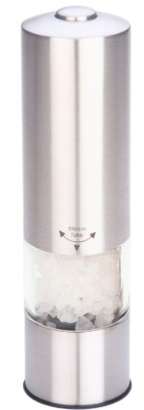 iTouchless Battery Powered Automatic Stainless Steel Pepper Mill and Salt  Grinder 