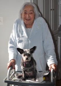94 year old woman with dog